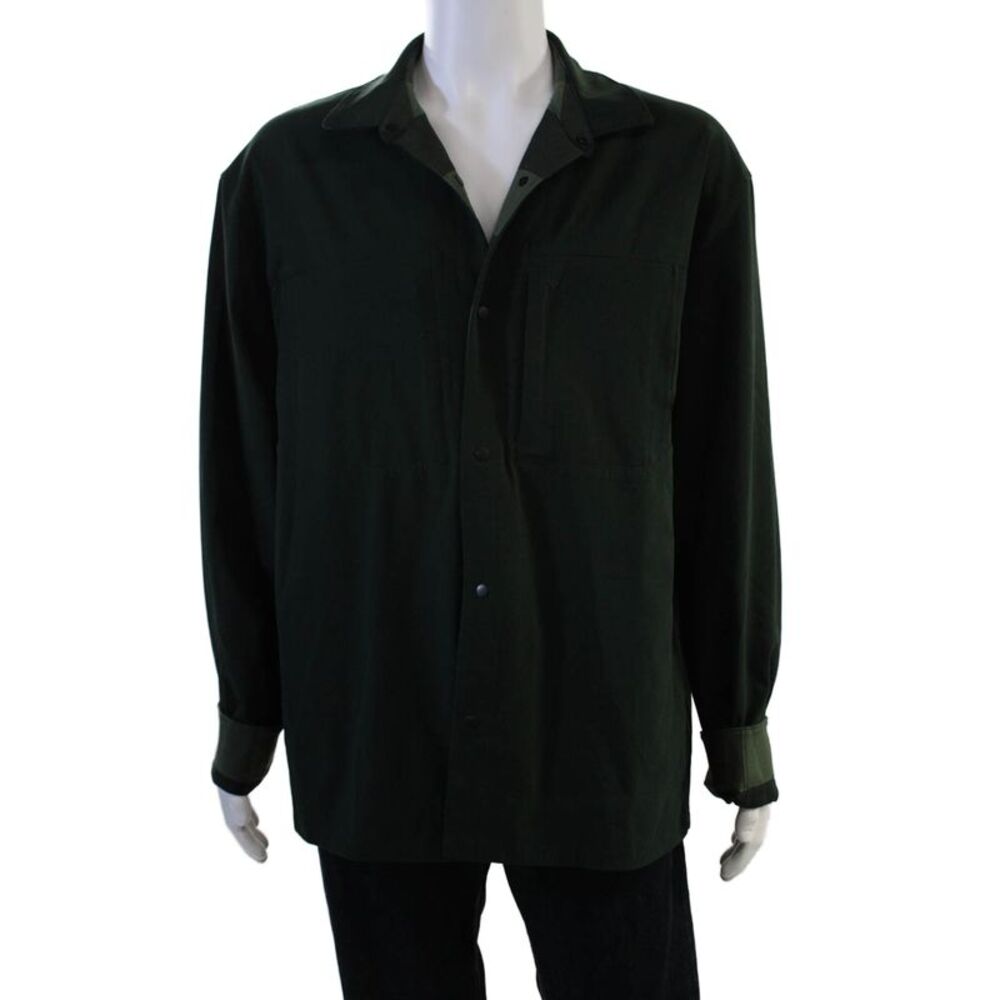 Lululemon Mens Striped Button Down Shirt Green Size Extra Extra Large